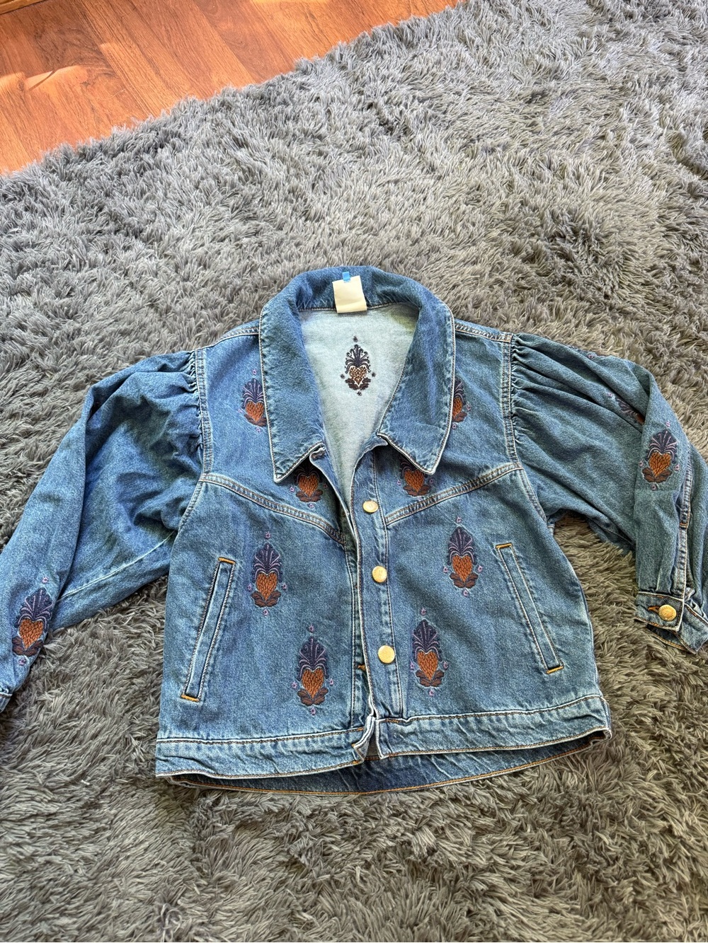 FARM RIO JACKET Embroidered Blue Denim Kids Jacket